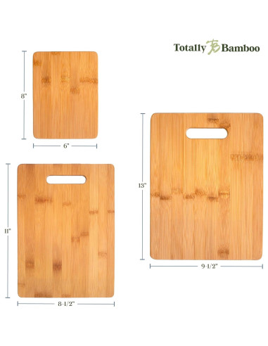 Juego de 3 Tablas de Cortar de Bambú Totally Bamboo