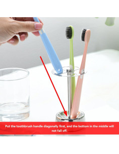 Soporte de Cepillos de Dientes Acero Inoxidable HERCHR 6 Compartimentos 2