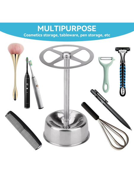 Soporte de Cepillos de Dientes Acero Inoxidable HERCHR 6 Compartimentos