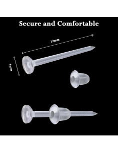 Pendientes de plástico Nkwuire 200 PCS con respaldo de goma 2