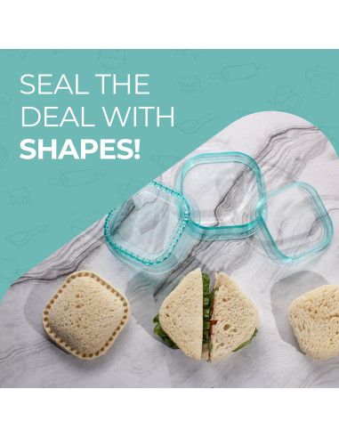 Juego de Cortadores de Sándwich Tovla Jr. 4 Formas + Soporte