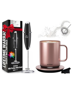 Taza Inteligente Ember 10 oz Oro Rosa + Espumador Zulay