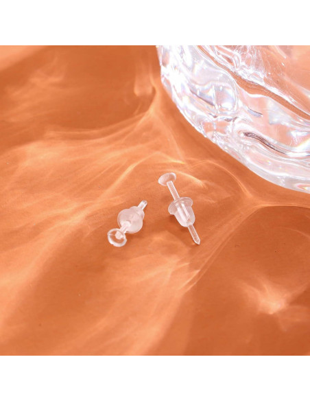 Pendientes de plástico Nkwuire 200 PCS con respaldo de goma Pendientes de plástico Nkwuire 200 PCS con respaldo de goma