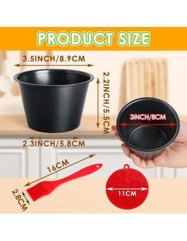 Moldes para Popover Quyimy 4 Piezas Acero al Carbono 8.9 cm