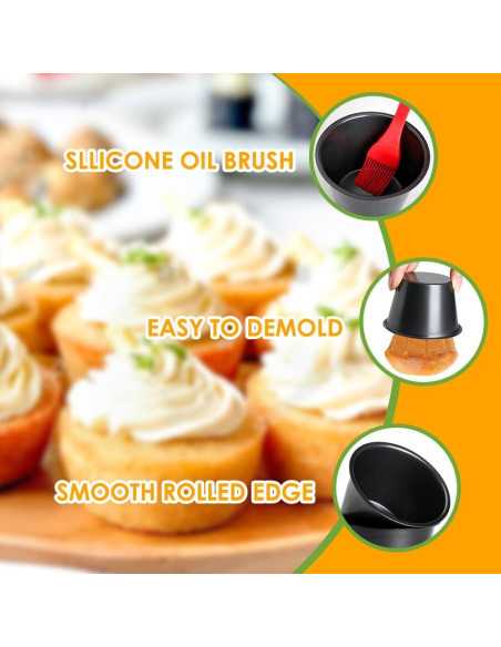 Moldes para Popover Quyimy 4 Piezas Acero al Carbono 8.9 cm