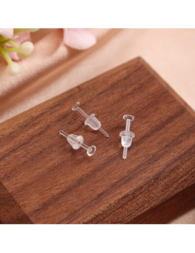 Pendientes de plástico Nkwuire 200 PCS con respaldo de goma