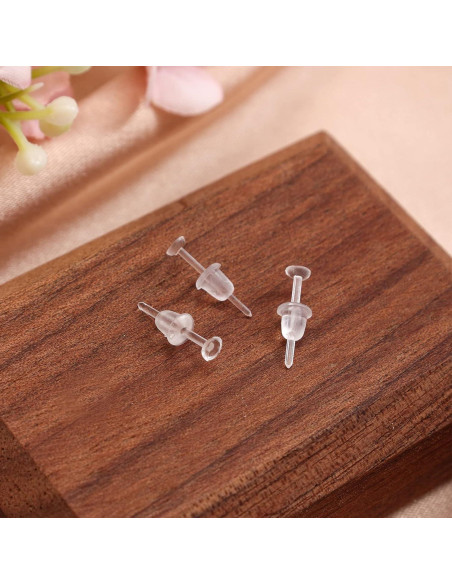 Pendientes de plástico Nkwuire 200 PCS con respaldo de goma Pendientes de plástico Nkwuire 200 PCS con respaldo de goma