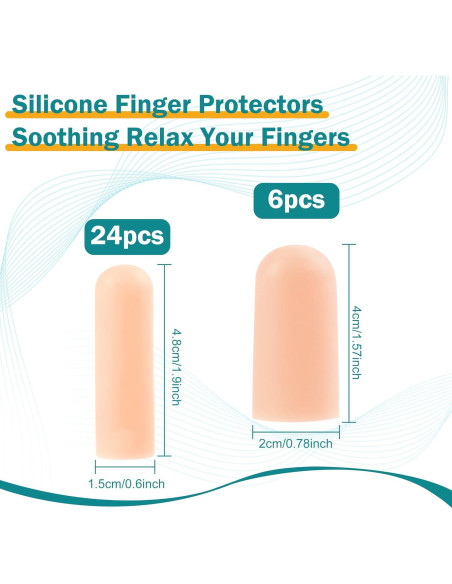 30 Fundas de Dedos de Gel MoHern, Protección Suave y Reutilizable