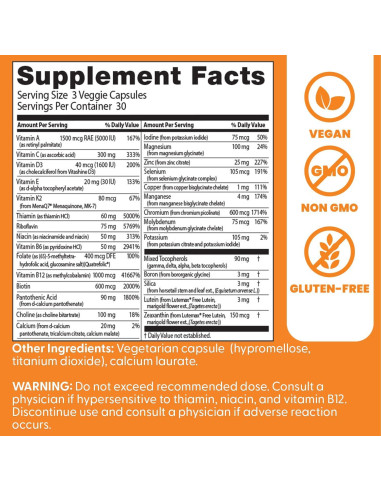 Multivitaminas y Minerales Doctor's Best 90 Cápsulas Veganas