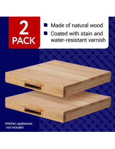 Bandeja Deslizante de Madera IMPRESA 2 Pack 33x33 cm 2