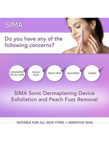 Afeitadora Dermaplane Spa Sciences SIMA Rosa 2-en-1 Exfoliación