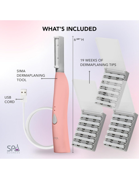 Afeitadora Dermaplane Spa Sciences SIMA Rosa 2-en-1 Exfoliación