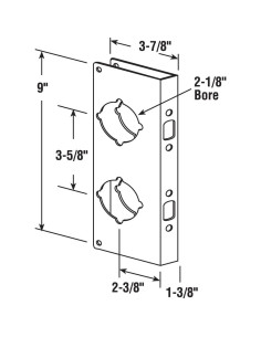 Placa de Refuerzo de Cerradura Prime-Line U 9559 Latón 3,49 cm 2