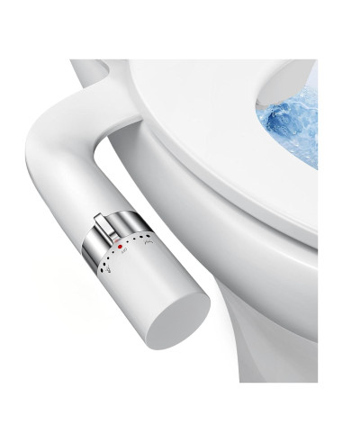 Accesorio de Bidet Shikitek Doble Boquilla Plata Blanca