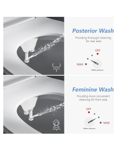 Accesorio de Bidet Shikitek Doble Boquilla Plata Blanca 2