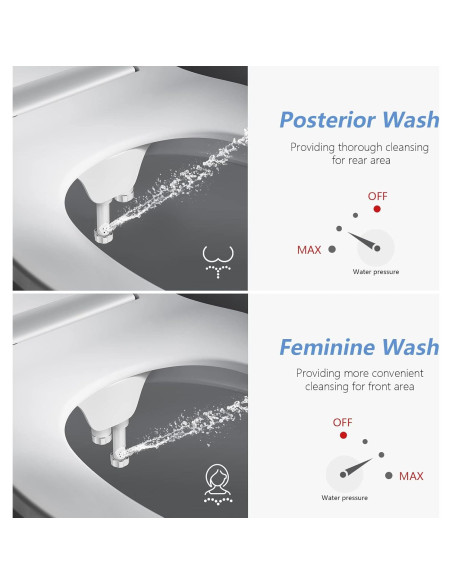 Accesorio de Bidet Shikitek Doble Boquilla Plata Blanca