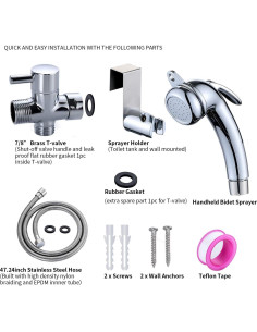 Rociador de Bidet de Mano Timewill con Manguera 120 cm 2