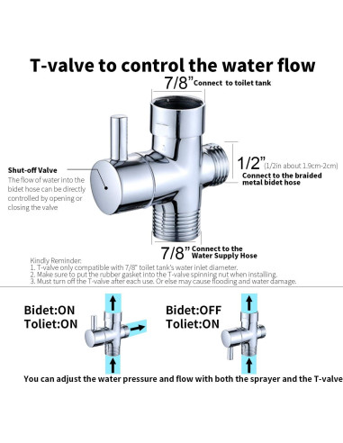 Rociador de Bidet de Mano Timewill con Manguera 120 cm