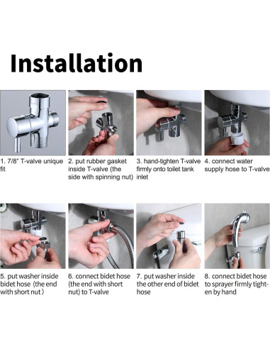 Rociador de Bidet de Mano Timewill con Manguera 120 cm