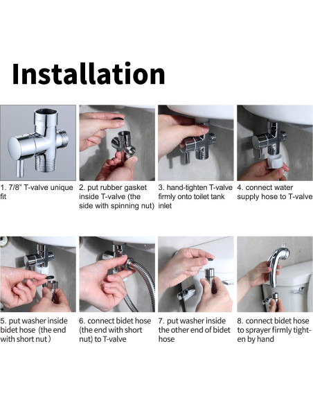 Rociador de Bidet de Mano Timewill con Manguera 120 cm