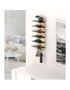 Organizador de Gafas MoKo de Madera Rústica 6 Niveles 2