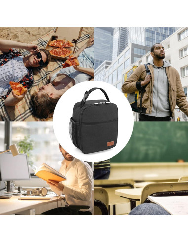 Caja de Almuerzo Femuar Negra Aislante 6.81L Compacta