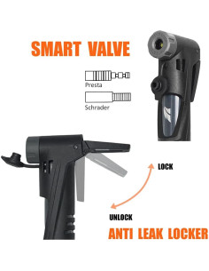 BV Mini Bomba de Bicicleta Portátil 120 PSI Válvula Inteligente 2