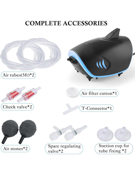 Bomba de Aire Silenciosa HITOP 3W para Acuario 300L