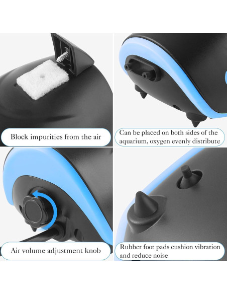 Bomba de Aire Silenciosa HITOP 3W para Acuario 300L