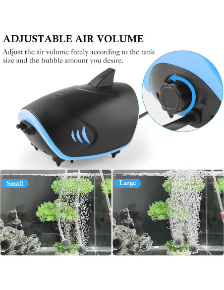 Bomba de Aire Silenciosa HITOP 3W para Acuario 300L