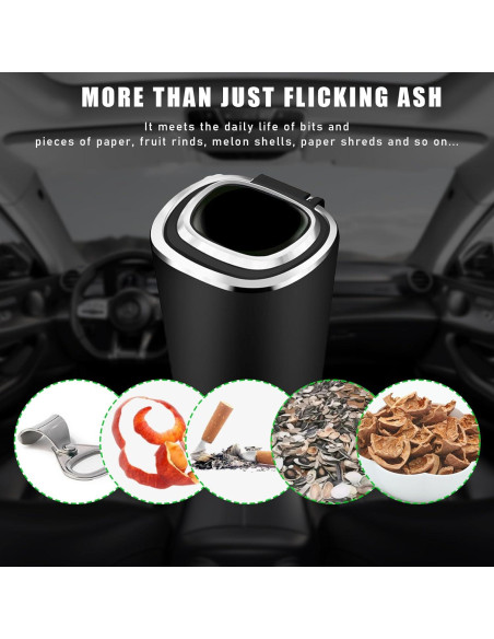 Cenicero de coche Ohleats con luz LED y tapa a prueba de olores