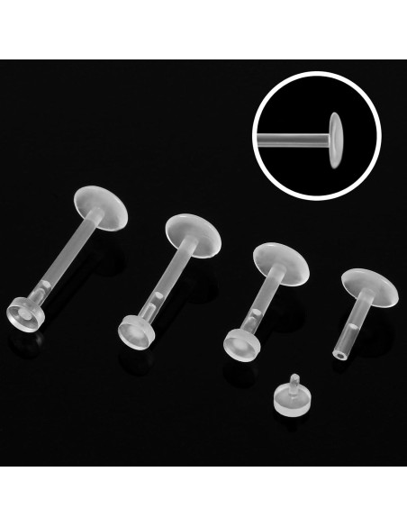 16 Piezas Retenedores de Piercing Transparentes Lusofie 6-12mm