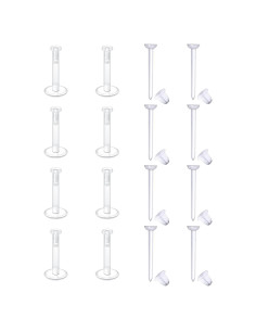 Anillos y Studs de Nariz Transparentes MODRSA - 8 Piezas 16g 18g 20g