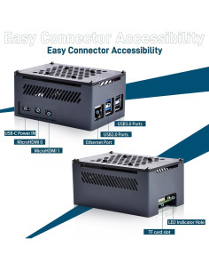 Caja de Aluminio GeeekPi para Raspberry Pi 5 con Ventilador y Disipadores 2
