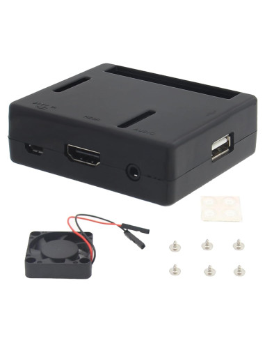 Caja ABS para Raspberry Pi 3A+ eleUniverse con ventilador