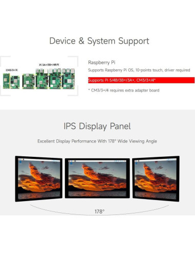 Pantalla Táctil Capacitiva Waveshare 10.1" 1280x800 IPS DSI