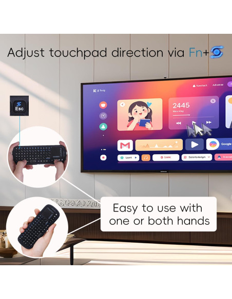 Teclado Mini Inalámbrico UNISEN con Touchpad 15x7cm