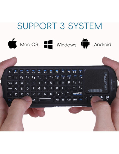 Teclado Mini Inalámbrico UNISEN con Touchpad 15x7cm