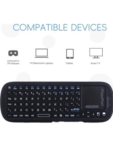 Teclado Mini Inalámbrico UNISEN con Touchpad 15x7cm