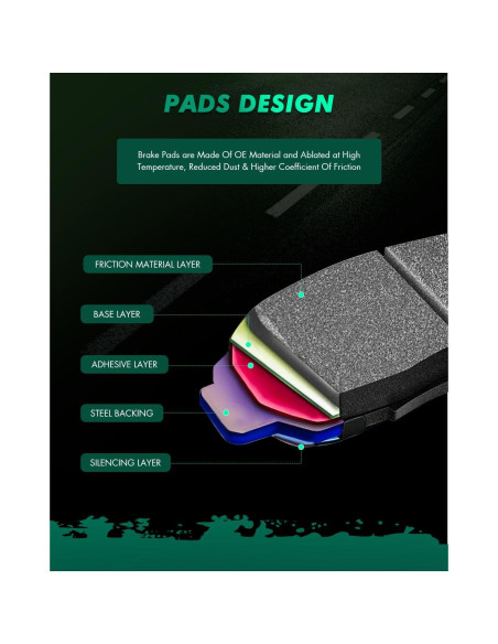 Pastillas de freno de cerámica SCITOO para Toyota y Pontiac