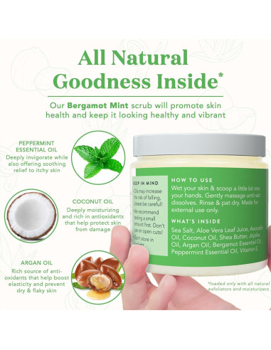 Exfoliante Corporal Bare Botanics Menta Bergamota 680g Natural