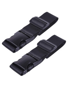 Correa de Equipaje Ajustable Wisdompro - 2 Pcs Nylon Negro