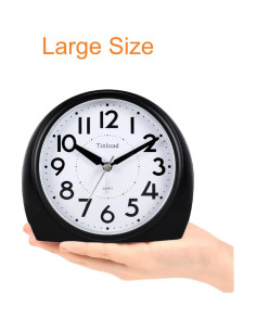 Reloj de Alarma Analógico Tinload 5.5" Silencioso Negro 2