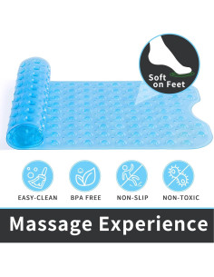 Alfombra de Ducha Antideslizante ROSMARUS 40.6x99.1cm Azul 2