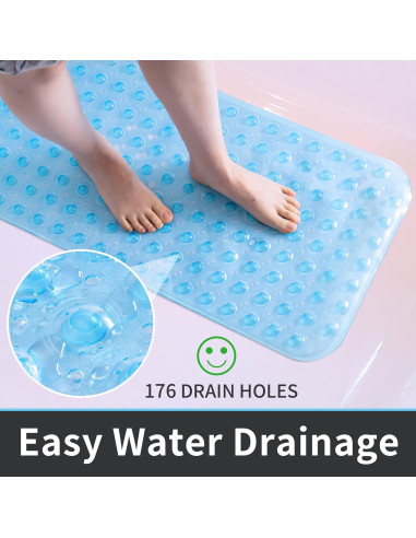 Alfombra de Ducha Antideslizante ROSMARUS 40.6x99.1cm Azul