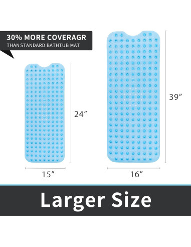 Alfombra de Ducha Antideslizante ROSMARUS 40.6x99.1cm Azul