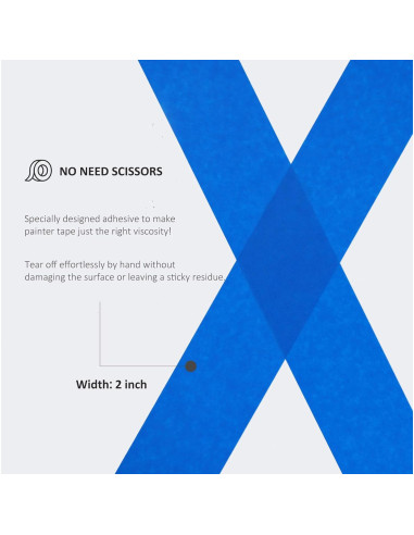 Cinta de Pintor Azul SEBETOW 5 Rollos 2 Pulgadas x 50.29m