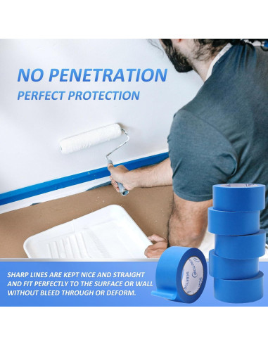 Cinta de Pintor Azul SEBETOW 5 Rollos 2 Pulgadas x 50.29m