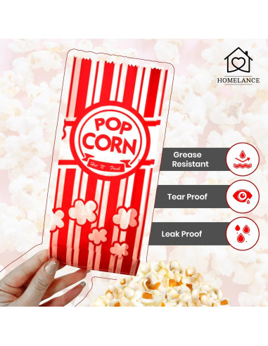 Bolsas de papel para palomitas Homelance 150 unidades 1 oz