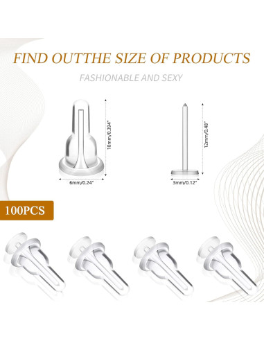 200 Piezas Sujetadores de Pendientes Transparentes Yaomiao